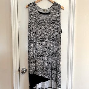 Lightweight Black and White Hi-Lo Dress